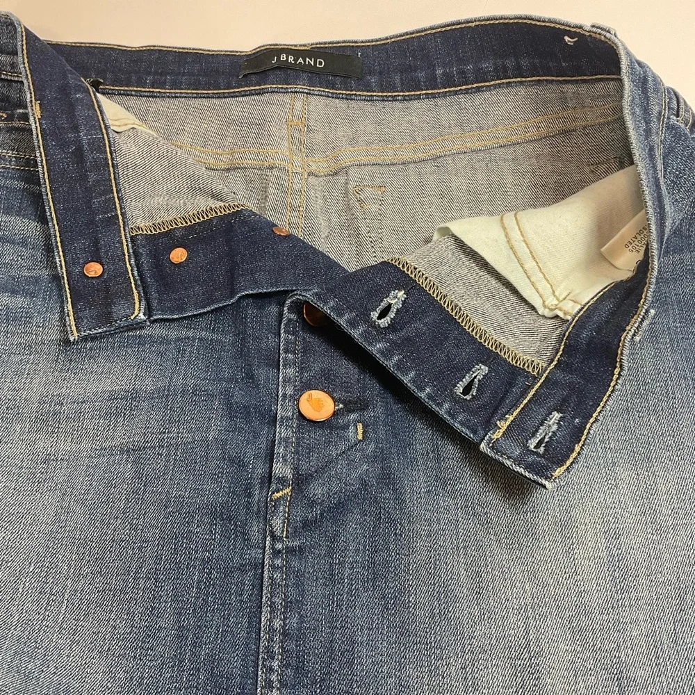 J. Brand Rosalie Mini Denim Skirt Button Fly in Dark Wash